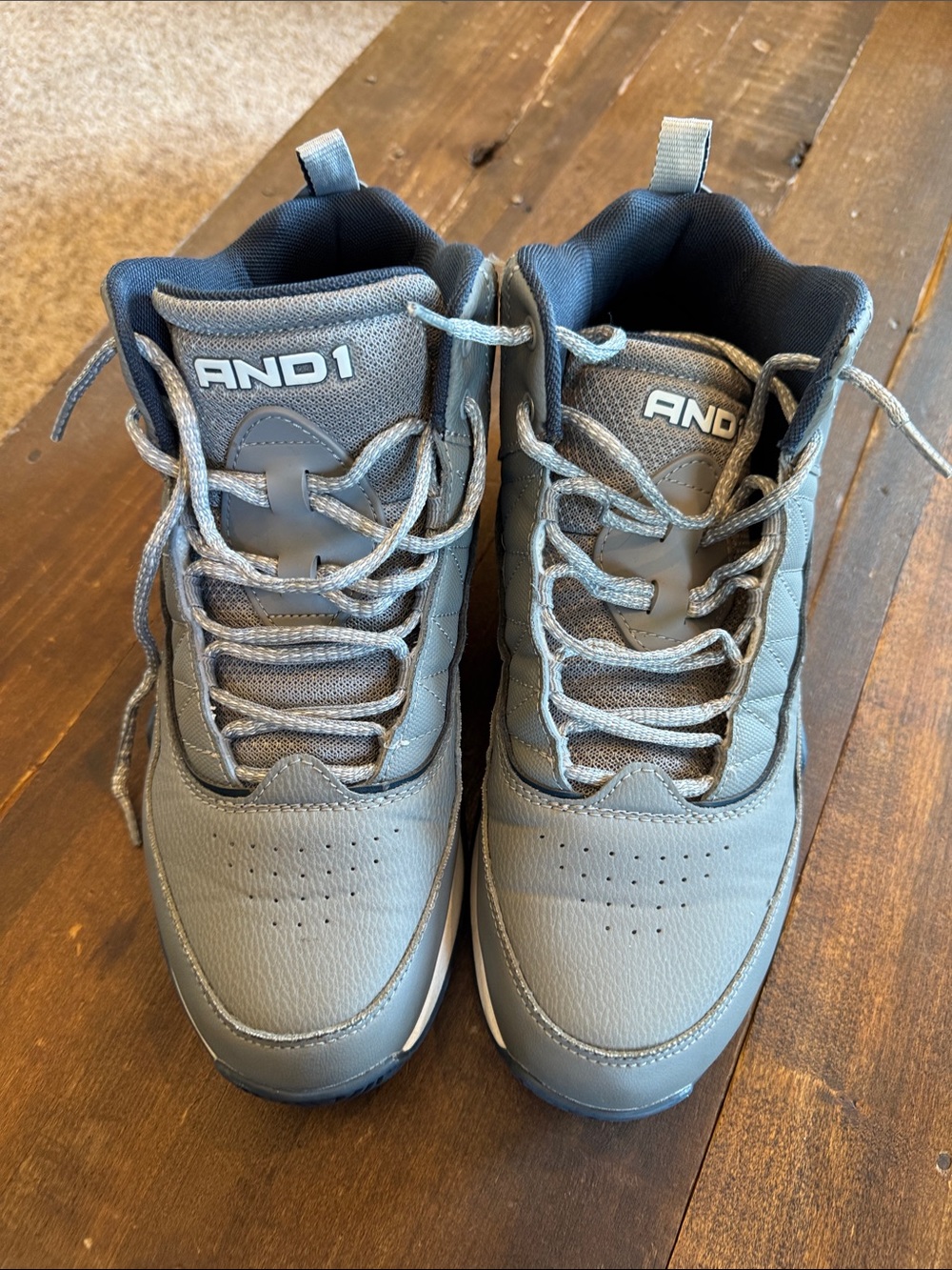 AND1 Men’s Gray High-Top Sneakers size 10 1/2 Basketball
